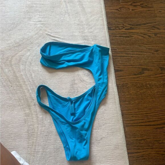 SKIMS SWIM STRAPLESS MONOKINI SWIMSUIT TURQUOISE - Picture 4 of 4
